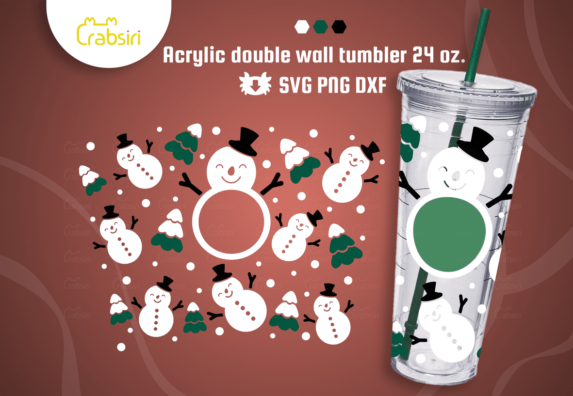 Snowman-christmas-starbucks-acrylic-double-wall-tumbler-24oz-wrap-svg