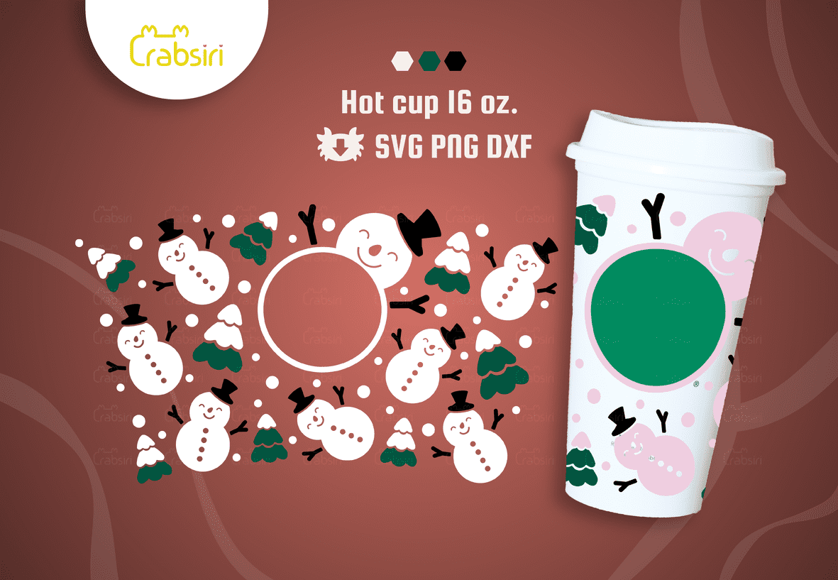 Snowman-Christmas-Starbucks-Hot-cup-wrap-svg