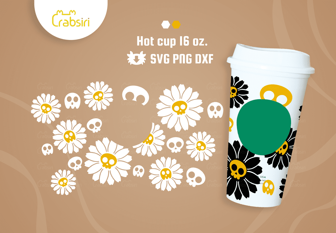 Daisy-Skull-hot-cup-svg