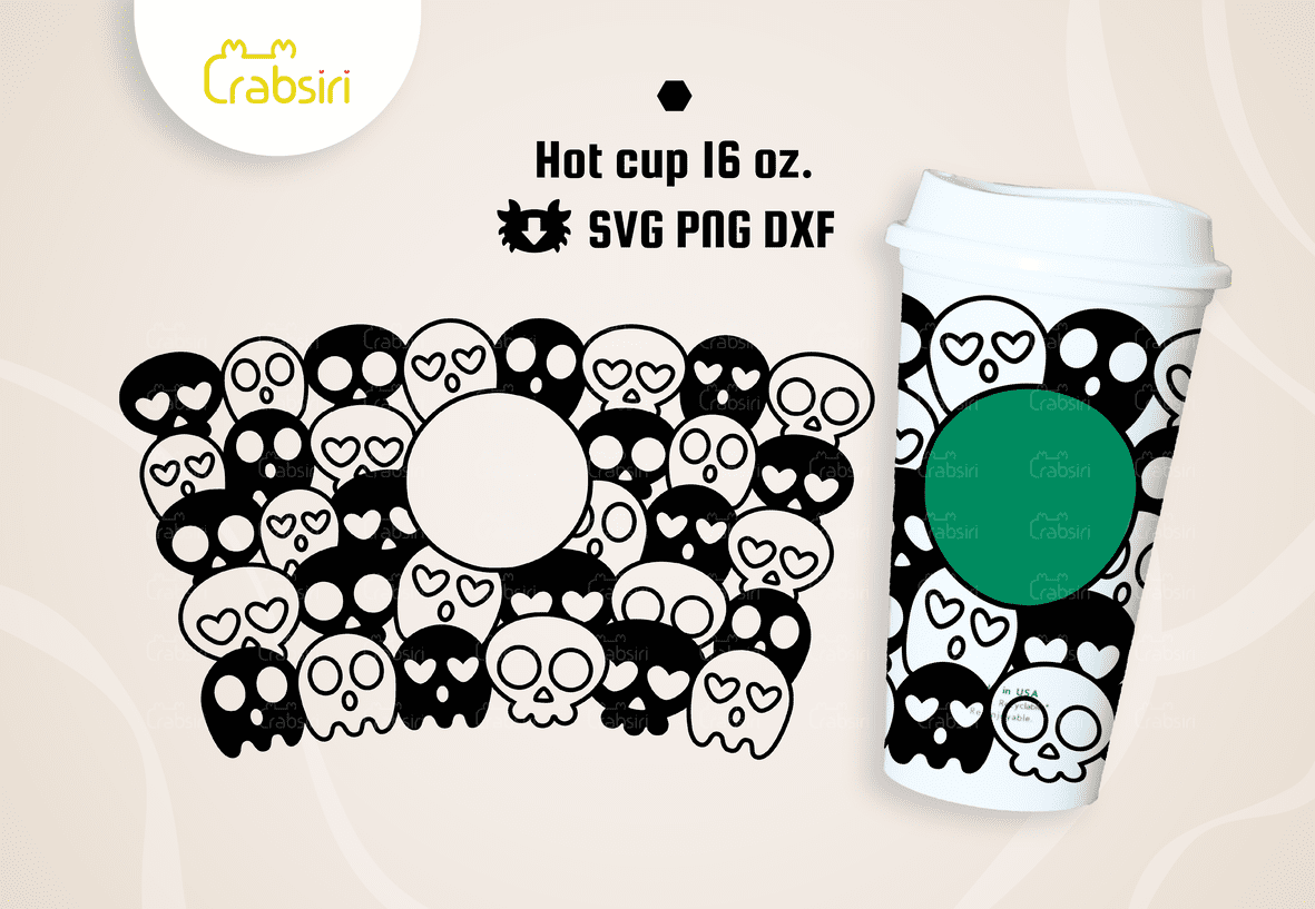 Skull-Pattern-Hot-cup-svg