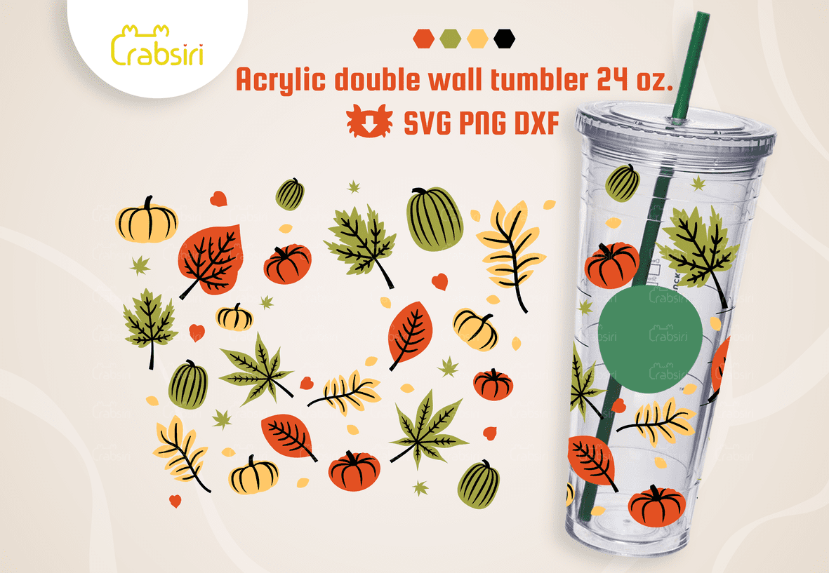 Acrylic-Cup-Pumpkin-Fall-Leaves