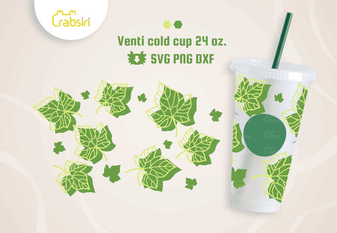 Green-Ivy-Leaves-cold-cup-svg